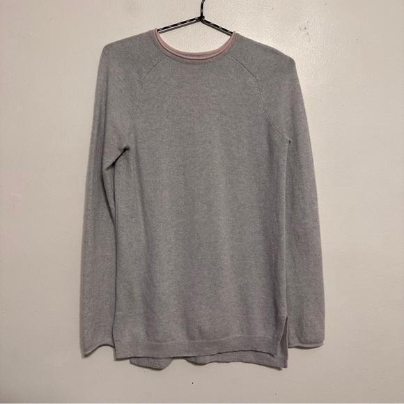 Duffy Cashmere Crewneck Sweater Grey Size Small - Picture 1 of 4